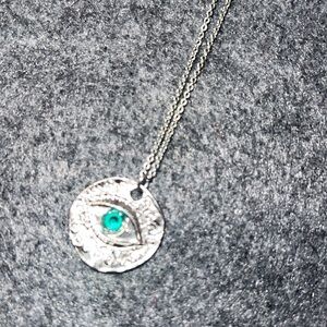Dainty Silver Evil Eye Necklace